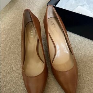 Ralph Lauren Brown Leather Heels